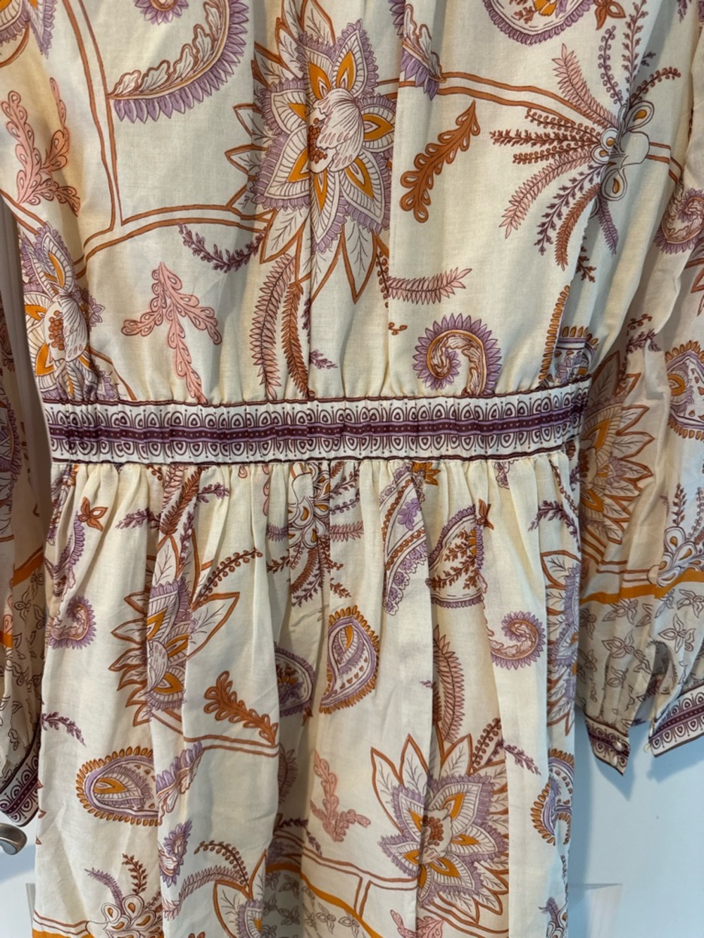 Cartolina Blake Mini Dress Rosecliff Garden Paisley Pink Tie-Waist | M - Picture 6 of 6